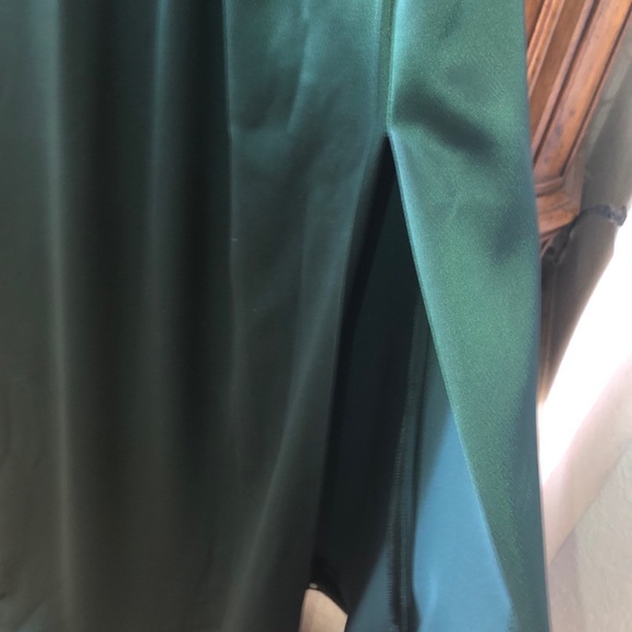 Jill Jill Stuart Wrap front Satin Slip Gown In Spruce - Picture 8 of 12